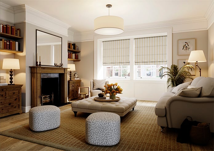 Port Laurent Stripe, Harvest Gold - Roman Blind - Image 6